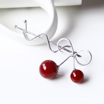 Sumando 2022 new arrivals red cherry hair clip pretty fashion hair clips fruits for girls accessories